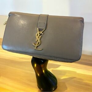 EUC Yves Saint Laurent Portuguese Taupe Long Wallet Purse